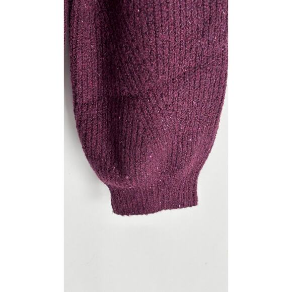 J Jill Tweed V Neck Knit Sweater Pullover Womens Size Small Cabernet Purple New - Picture 9 of 12